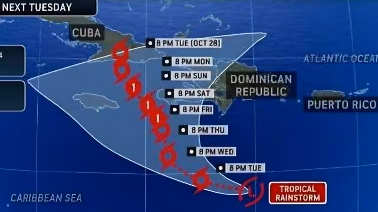 Tormenta tropical Melissa amenaza con fuertes lluvias y riesgo de huracán en el Caribe