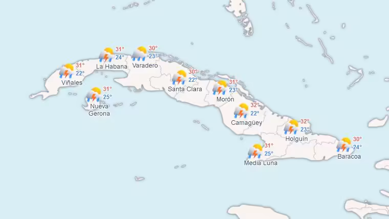 Lluvias y tormentas eléctricas marcarán la tarde en Cuba este 3 de octubre