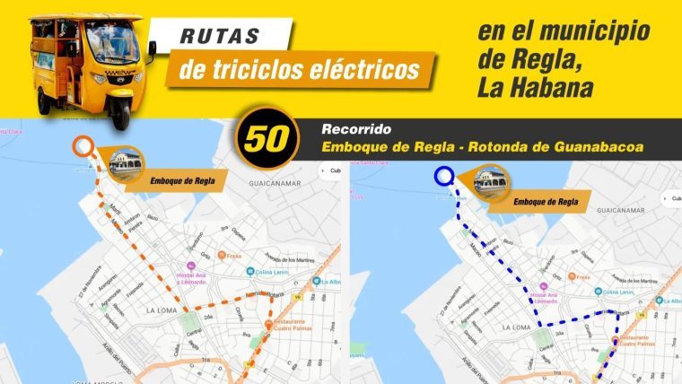 Nueva ruta de triciclos eléctricos une el Emboque de Regla con la Rotonda de Guanabacoa