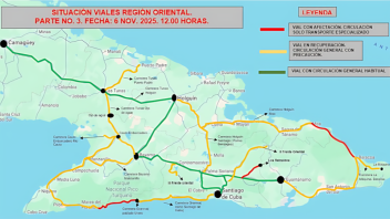 El Ministerio del Transporte actualiza la situación de las carreteras en el oriente de Cuba tras el paso del huracán Melissa