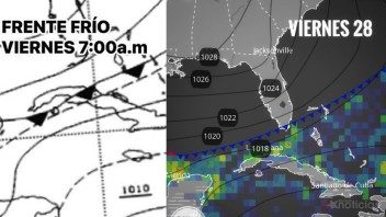 Frente frío dejará lluvias y viento en el occidente de Cuba a finales de semana