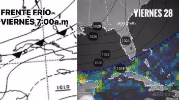 Frente frío dejará lluvias y viento en el occidente de Cuba a finales de semana
