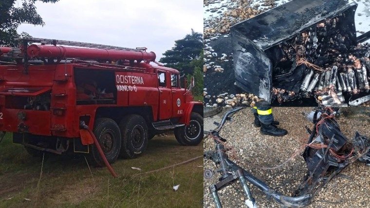 Incendio por explosión de batería de motorina en Colón coincide con homenaje a los bomberos en su día