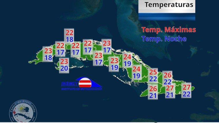 Nublados y lluvias en el oriente de Cuba, mientras el resto del país disfruta de sol y temperaturas agradables