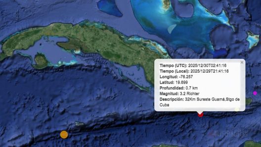 Sismo perceptible al sur de Guamá en la noche del 29 de diciembre