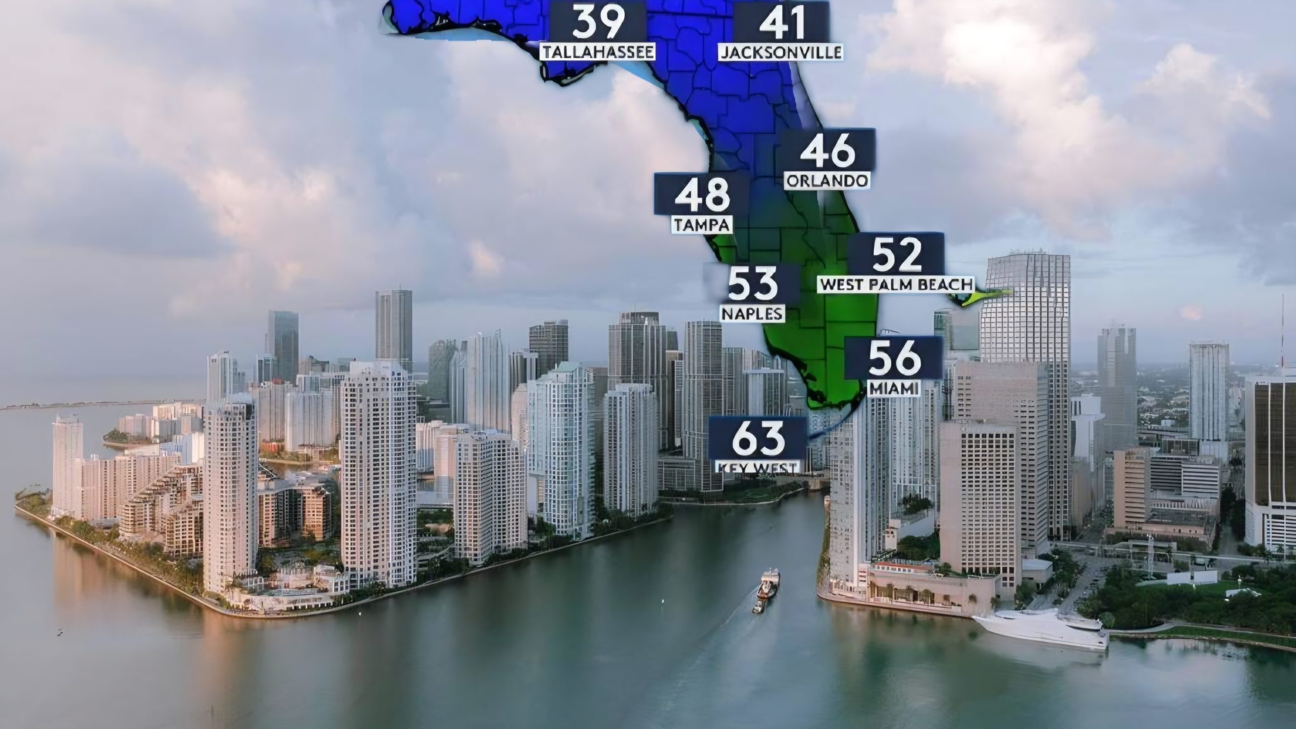 De calor nada: Miami pasará a tener mucho frío en cuestión de horas