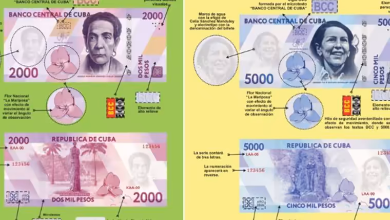 Última hora: Cuba pone en circulación billetes de 2000 y 5000 pesos desde este 1ro de abril