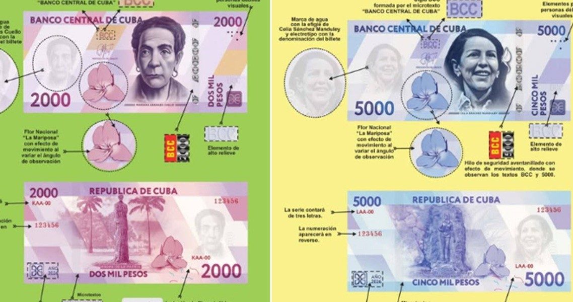 Última hora: Cuba pone en circulación billetes de 2000 y 5000 pesos desde este 1ro de abril
