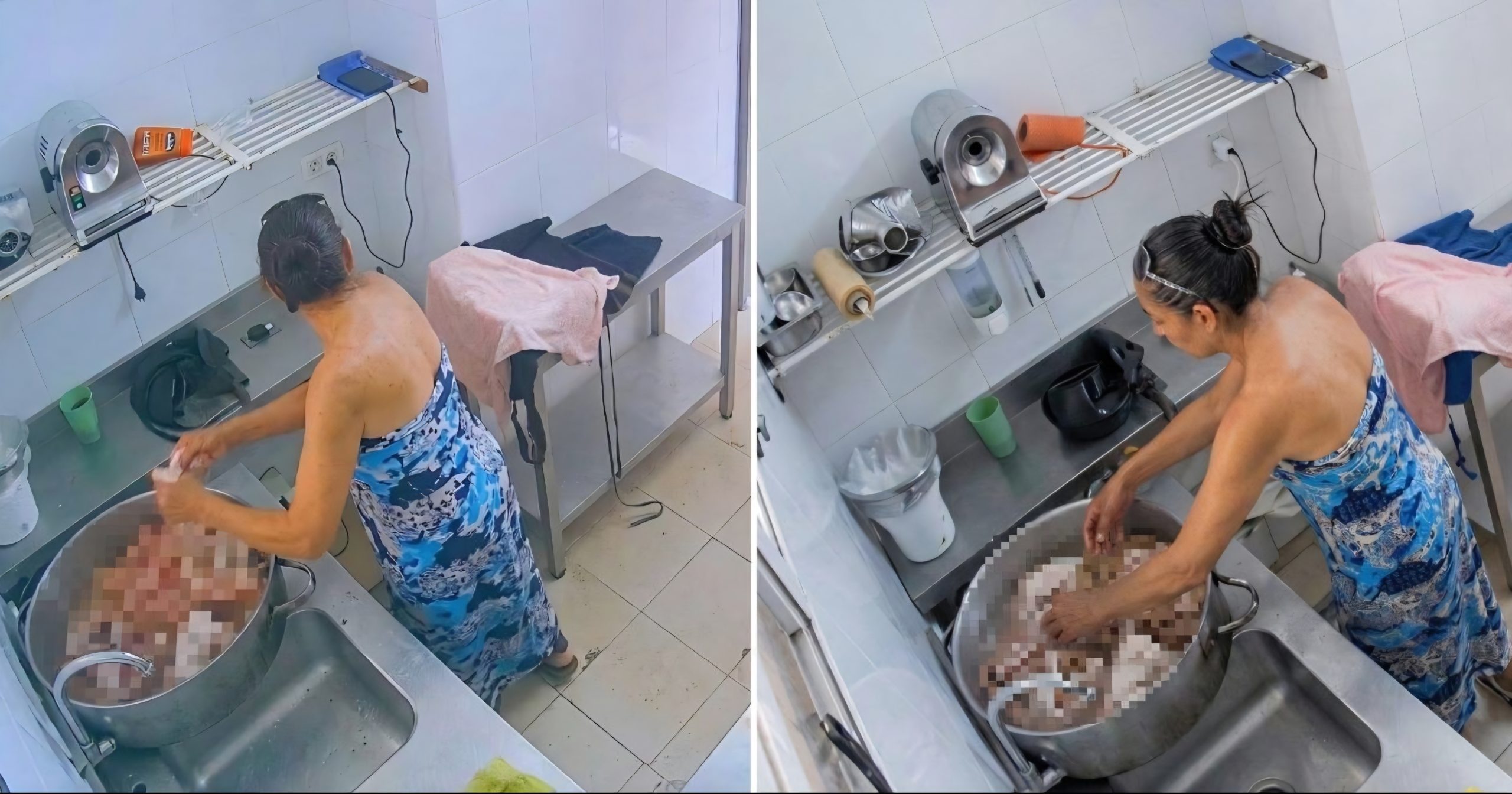 Mujer se lleva carne y un móvil sin notar la cámara que la grababa