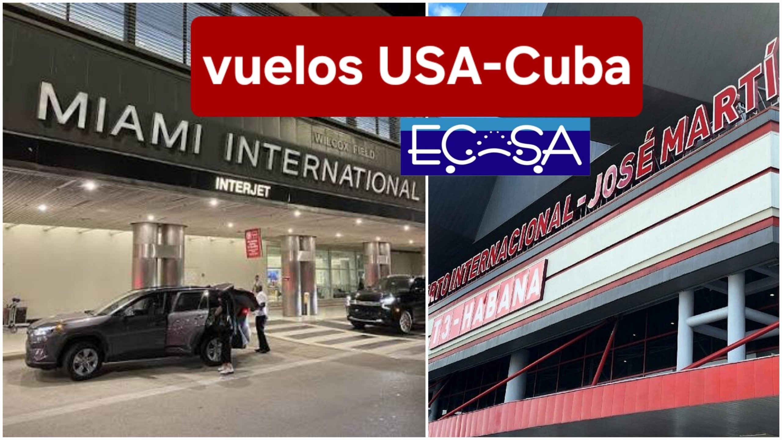 Información oficial de ECASA sobre vuelos de Estados Unidos a Cuba