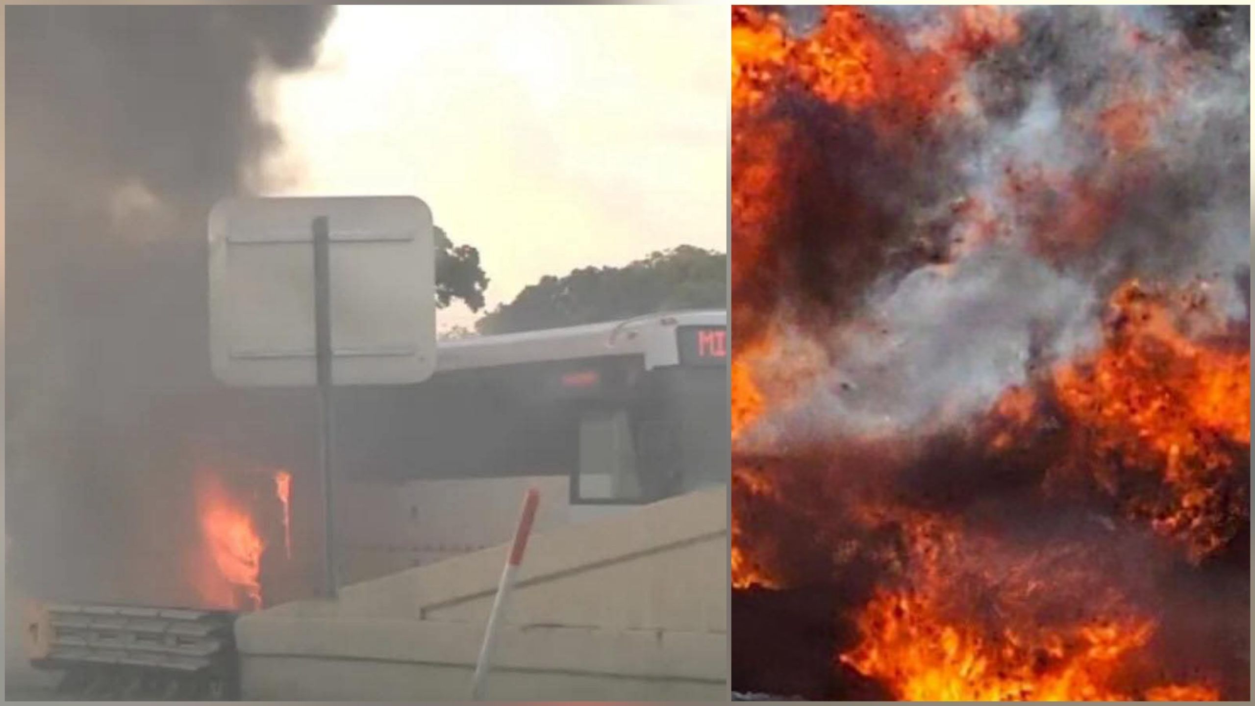 Explosión e incendio paralizan transitada autopista: enorme columna de humo alarma a conductores