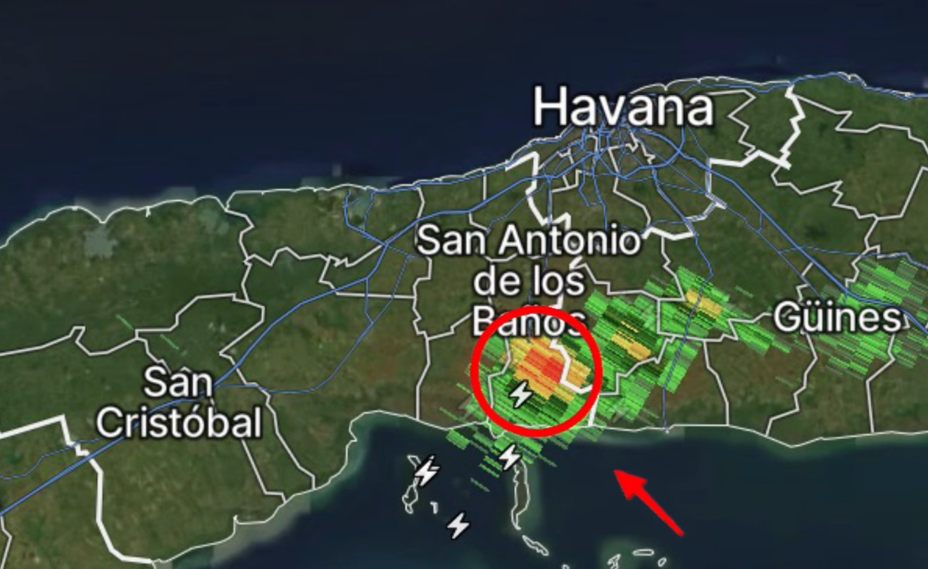 Tormentas fuertes afectan zonas de Artemisa y Mayabeque tras aviso del pronóstico del tiempo
