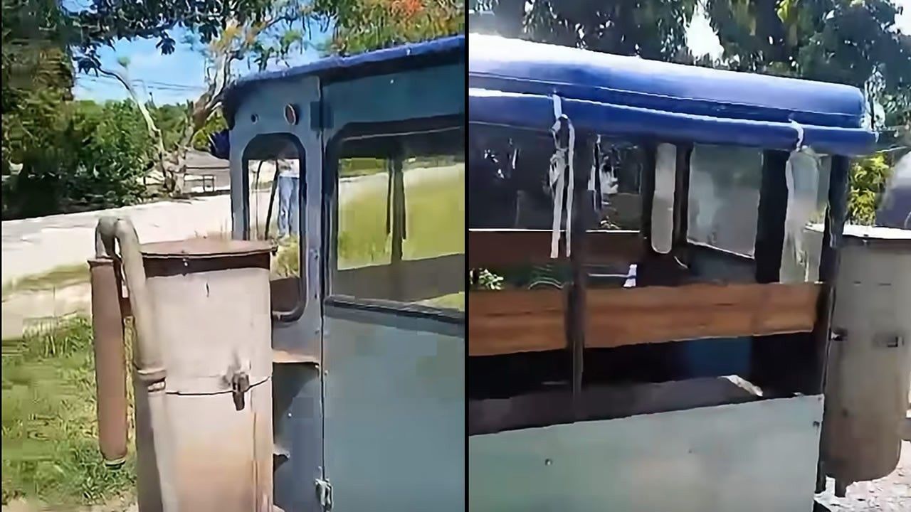 La crisis obliga a improvisar: una motoneta a carbón en Cuba aparece en Villa Clara