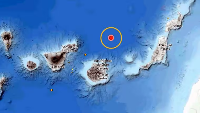 Terremoto de magnitud 4,8 sacude Canarias y se siente en varias zonas