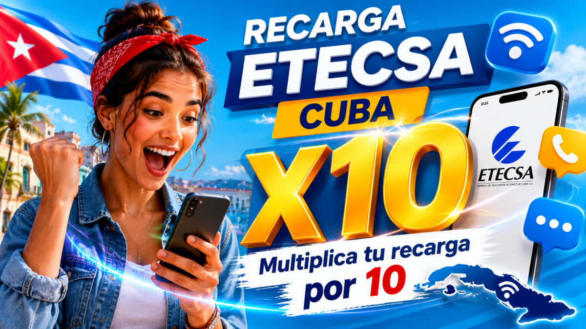 ETECSA launches new one-day recharge: multiplies the balance by 10 and unlimited data