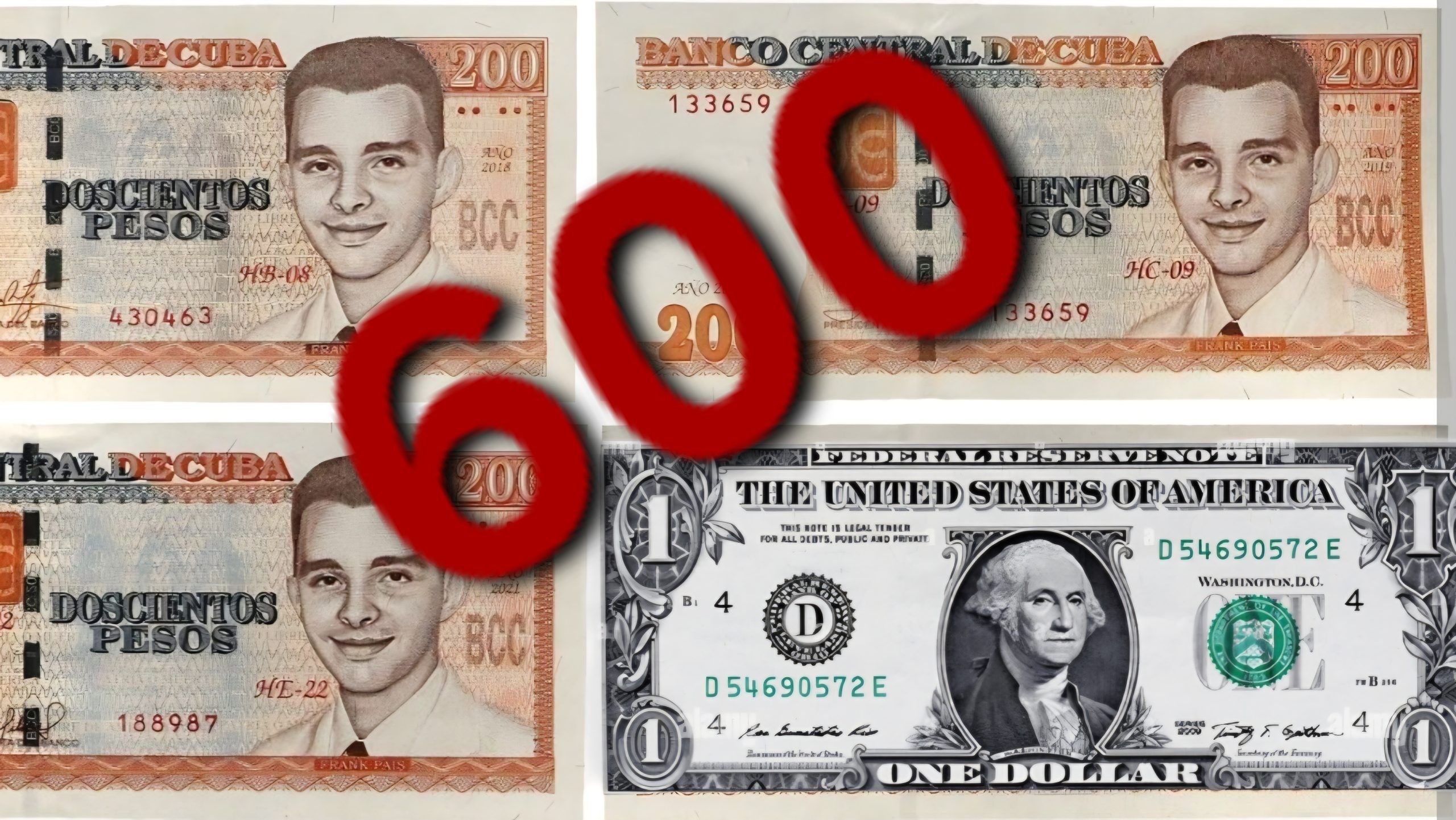 Día histórico: 1 dólar 600 pesos en Cuba. Récord en las tasas de cambio y de hundimiento de la moneda nacional
