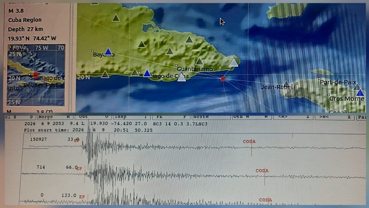 Terremoto de magnitud 3.8 sacude el sureste de Guantánamo tras el fuerte sismo registrado en Pinar del Río