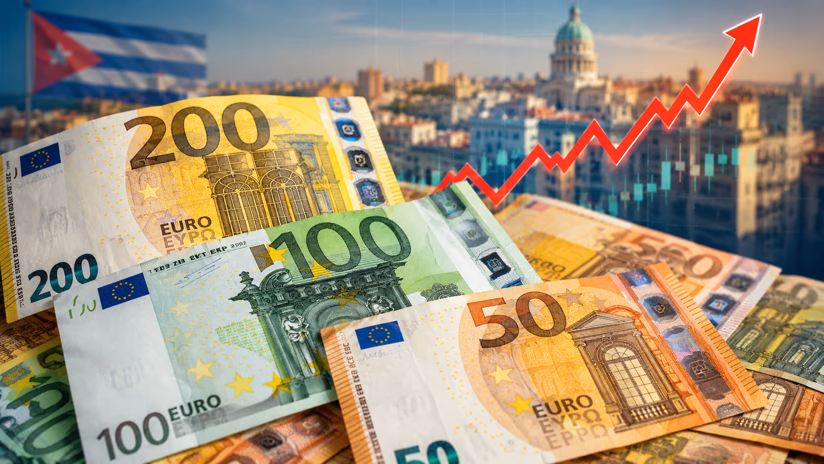 Explota el euro: el billete europeo sube 45 pesos registra el mayor aumento de toda su historia en Cuba
