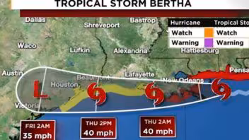 Bertha se acerca a Florida con poco impacto mientras avanza por el Golfo de México
