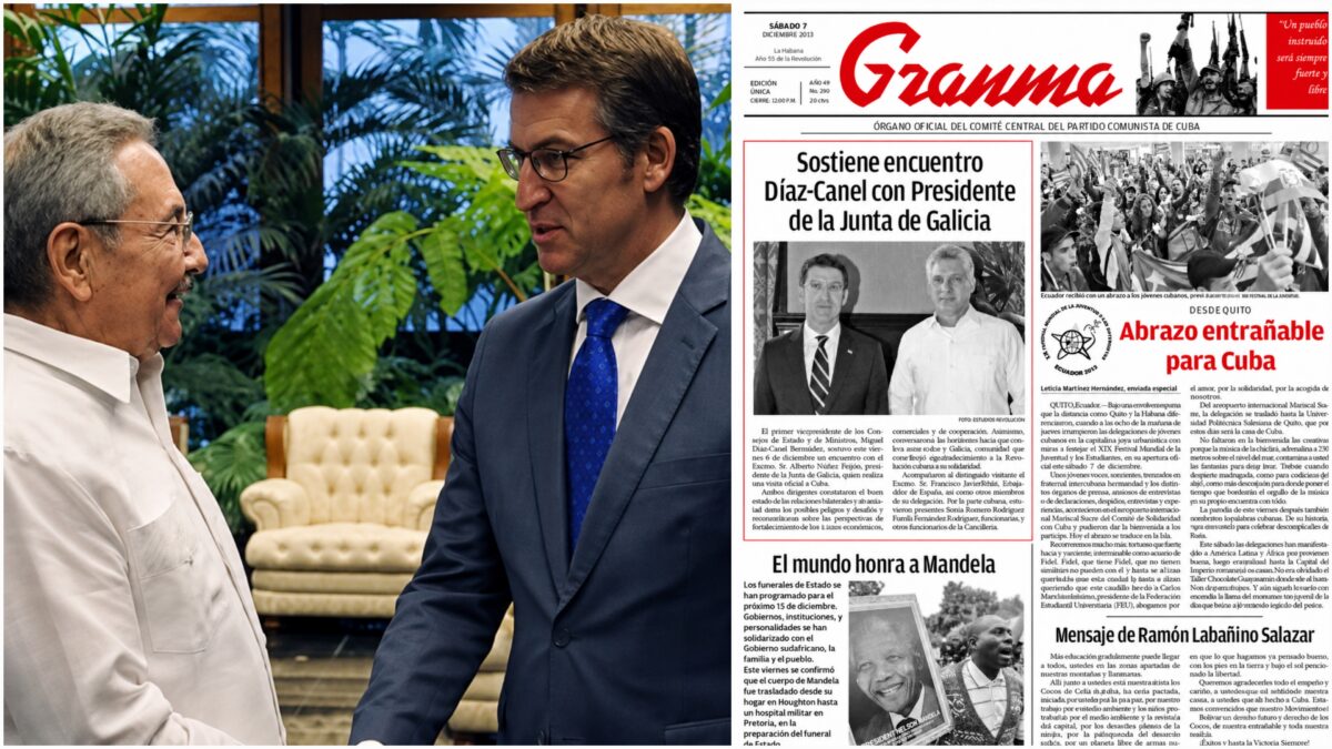 Feijóo promete trabajar por la libertad en Cuba, pero sus vínculos con Raúl Castro y Díaz-Canel lo dejan en evidencia