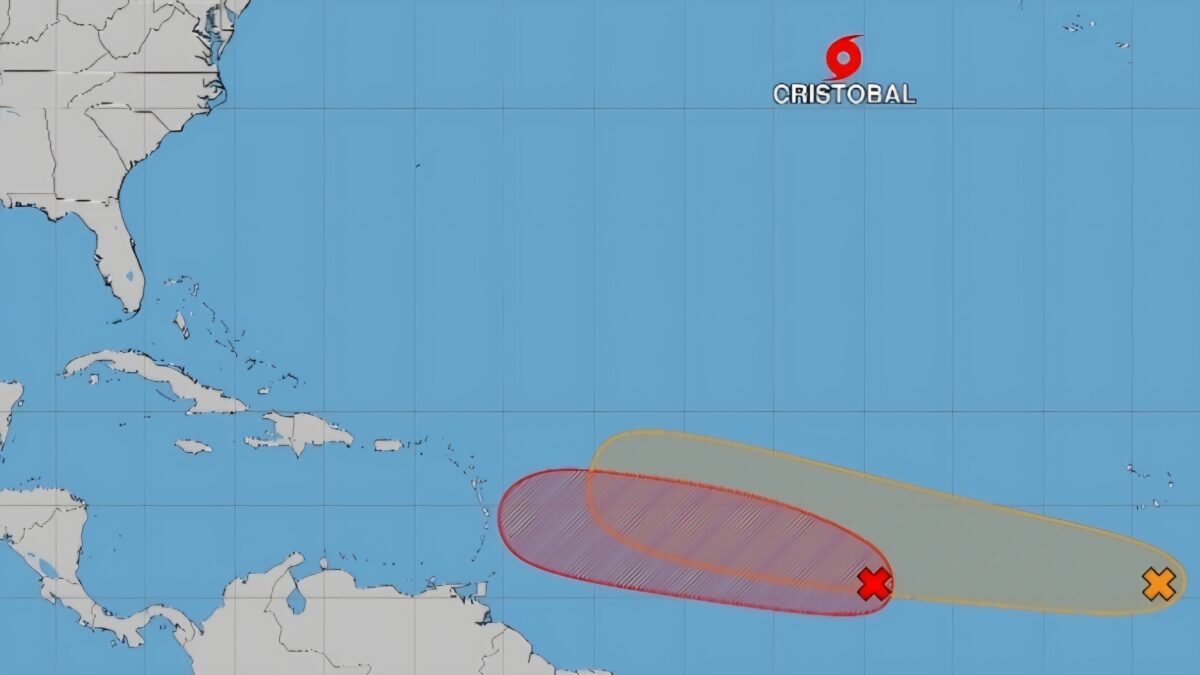 Se forma la tormenta tropical Cristóbal en el Atlántico mientras otro sistema alcanza 80 % de probabilidad de desarrollo