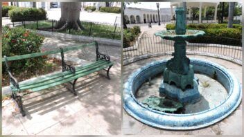 Vandalismo en Cienfuegos daña bancos, verjas y jardineras