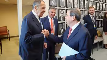 Bruno Rodríguez y Serguéi Lavrov se reúnen en Nueva York durante la Asamblea de la ONU