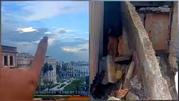 Denuncian peligro de derrumbe sobre una escalera en La Habana