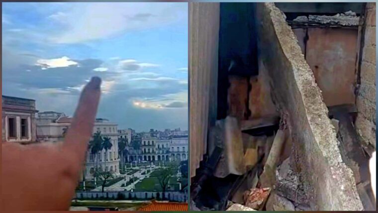 Denuncian peligro de derrumbe sobre una escalera en La Habana