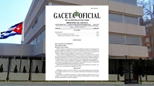 Gaceta del nuevo arancel consular cubano: cobros y exenciones desde octubre