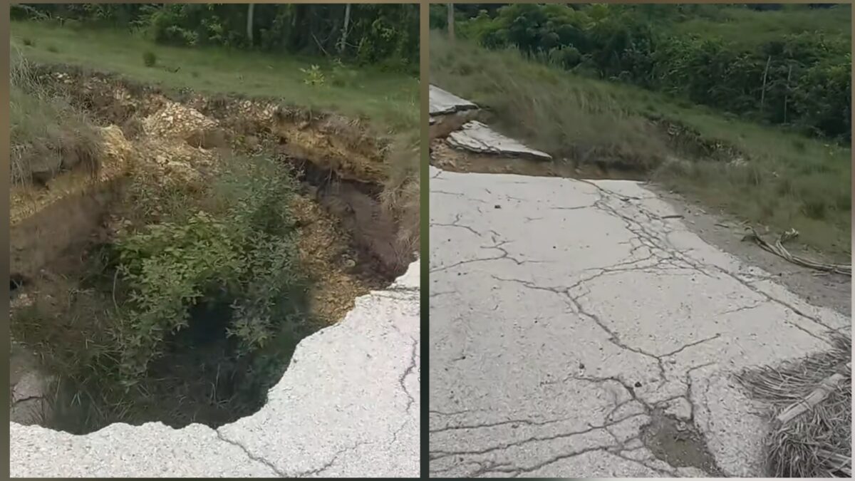 Un bache en Perea se convierte en el «jacuzzi» de Yaguajay