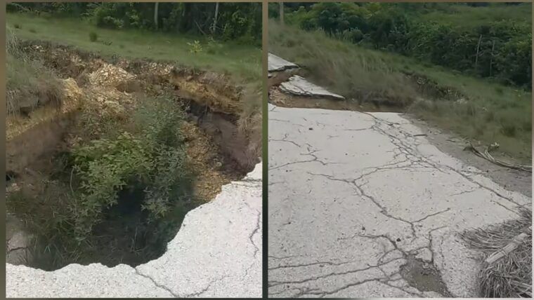 Un bache en Perea se convierte en el «jacuzzi» de Yaguajay
