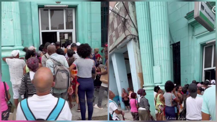 Retirar efectivo en La Habana: una cola frente al Banco Metropolitano