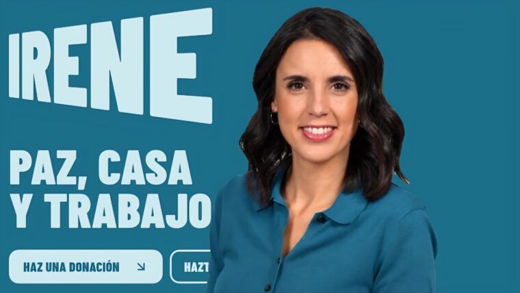 La campaña de Podemos elimina su logo y lo cambia por Irene Montero