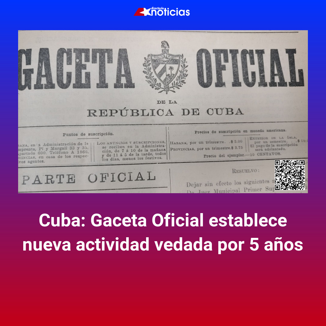 Vedada Cuba: Gaceta Oficial establece nueva actividad vedada por 5 años